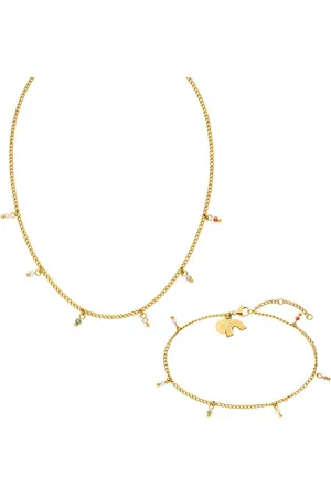 Purelei Schmuckset Schmuck Edelstahl Kette Fußkette Mahina Club Anuenue, 2307-MC-Anuenue (Set, 2-tlg), mit Kunststoffperlen
