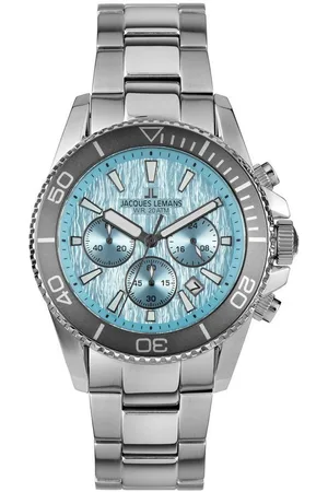 Jacques Lemans Taucheruhr Chronograph Edelstahl/Eisblau - Verkäufer: uhrcenter