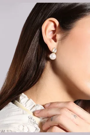 MISH Paar Ohrhänger Jasmine, Diamantdetail, weiße Perle, Ohrstecker - Verkäufer: GoJungo GmbH