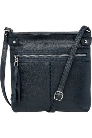 CASPAR Umhängetasche Mittelgroße Crossbody Bag Leder Tasche - CLASSIC LINE - Modell No.825, elegant, robust & unempfindlich - 100% Echtleder - Handmade in Italy - Verkäufer: & SIKORA