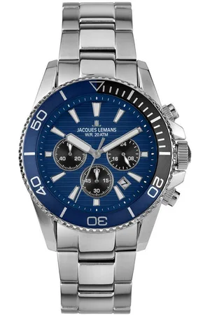 Jacques Lemans Taucheruhr für Taucher Chronograph Edelstahl/Blau - Verkäufer: uhrcenter
