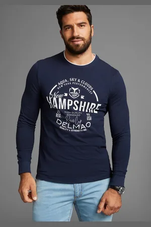 DELMAO Langarmshirt mit modernem Print - NEUE KOLLEKTION