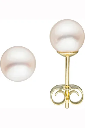 Jobo Paar Ohrstecker, 585 Gold mit Akoya-Zuchtperlen 6 mm