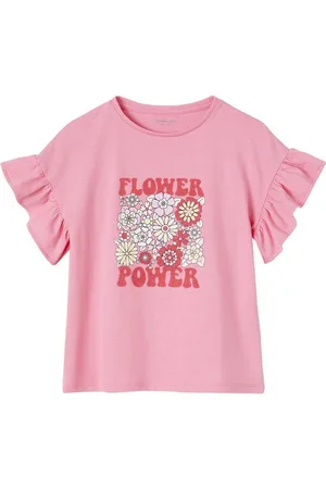 Vertbaudet Kurzarmshirt Mädchen T-Shirt FLOWER POWER - Verkäufer: