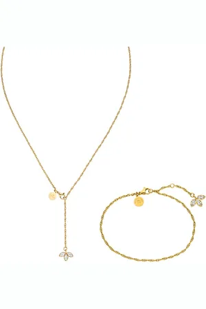 Purelei Schmuckset Schmuck Edelstahl Kette und Fußkette Mahina Club Lotus, 2308-MC-Lotus (Set, 2-tlg), mit Zirkonia (synth)