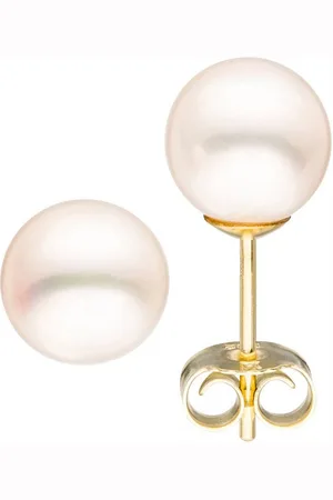 Jobo Paar Ohrstecker, 333 Gold mit Süßwasser-Zuchtperlen 7,5 mm