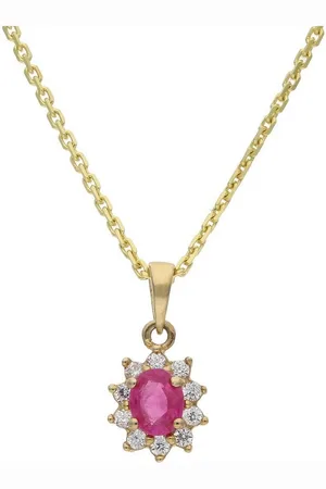 JuwelmaLux Kettenanhänger Anhänger 333/000 (8 Karat) Gold Rubin synth Zirkonia JL10-0 (1-tlg), Schmuckanhänger - Verkäufer: Juwelier-Bacak