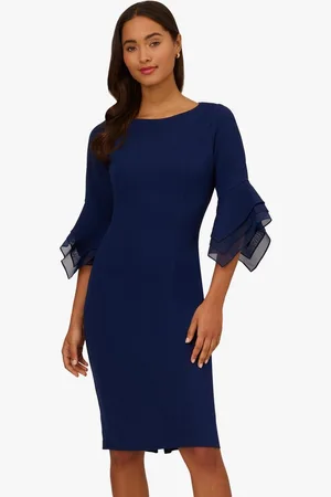 Adrianna Papell Cocktailkleid Knit Crepe Tiered Sleeve Dress Hochzeit, Cocktail, Brunch, Anlass - Verkäufer: GoJungo GmbH