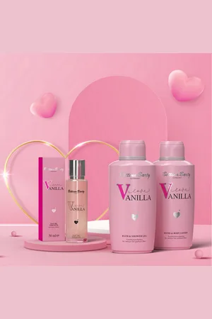 Bettina Barty Eau de Toilette Love Vanilla – Eau de Toilette 50ml, Duschgel 500ml, Bodylotion 500ml, 3-tlg. - Verkäufer: adele-beauty-shop