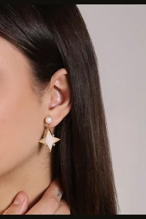 MISH Paar Ohrhänger Iman, Elegantes Design, holografischer Stein, Perle - Verkäufer: GoJungo GmbH