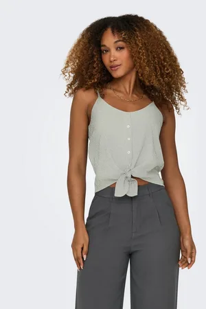 ONLY Trägertop ONLLECEY SL KNOT SINGLET NOOS WVN mit geknotetem Detail