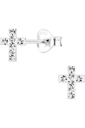 schmuck23 Paar Ohrstecker Kinder Ohrringe Kristall Kreuz 925 Silber, Sterling Silber - Verkäufer: