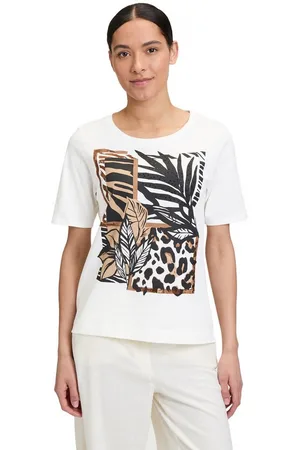 Betty Barclay Kurzarmshirt Basic Shirt mit Placement (1-tlg) Druck