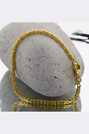 HOPLO Goldarmband Goldkette Königskette Länge 18,5cm - Breite 1,8mm - 585-14 Karat Gold - Verkäufer: Holzenplotz