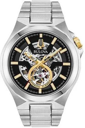BULOVA Automatikuhr 98A224, Armbanduhr, Mechanische Uhr, Herrenuhr, Edelstahlarmband