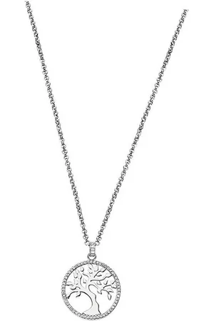 Lotus Silberkette Lebensbaum Halskette (Halskette), Halskette Lebensbaum ca 42cm, 925 Sterling Silber, Farbe: weiß, silber - Verkäufer: Fit4Style Silberschmuck - IMPPAC