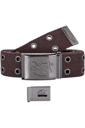2Stoned Nietengürtel Stoffgürtel Unisex, matte Schnalle Classic, 4 cm breit, 120 cm lang mit Flaschenöffner - Verkäufer: Shop