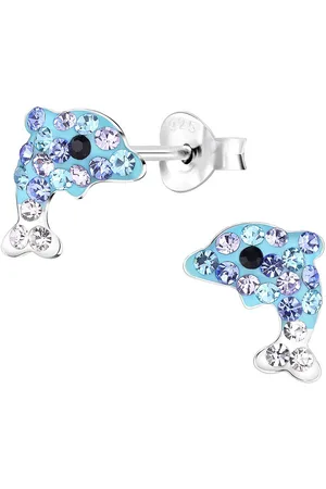 schmuck23 Paar Ohrstecker Kinder Ohrringe Kristall Delfin 925 Silber, Kinderschmuck Mädchen Geschenk - Verkäufer: