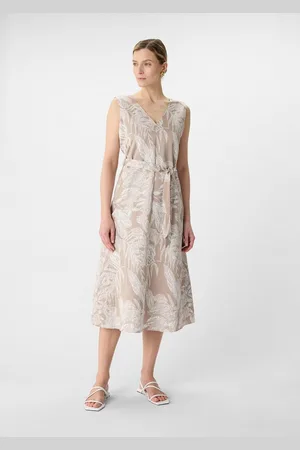 Comma, Maxikleid Satiniertes Leinenmix-Kleid in Midilänge - Verkäufer: s.Oliver