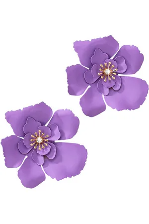 Karma Paar Ohrstecker Damen Blüten Legierung bunt verschiedene Farben Ohrschmuck modern (Blumenohrringe Blumenohrstecker), Damenschmuck Ohrringe Damenohrstecker - Verkäufer: Sanixa