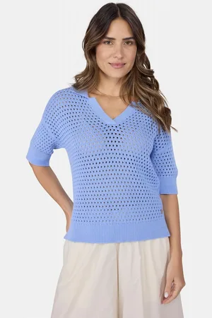 Lieblingsstück Strickpullover PinsaL mit Umschlagkragen, kleiner V-Ausschnitt