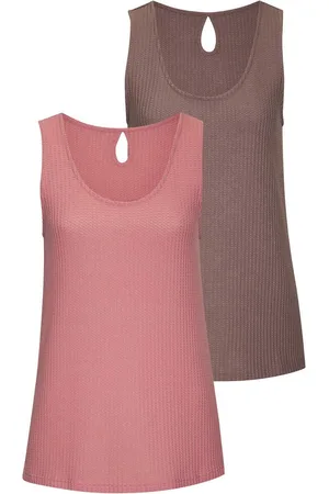 vivance collection Trägertop mit tropfenförmigem Cut-Out am Rücken (2er-Pack) aus weicher Piqué-Qualität