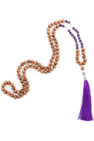 BODHI Perlenarmband Mala Amethyst, Bergkristall & Holzperlen, Sandelholz-Duft, 108 Perlen - Verkäufer: Bodynova GmbH