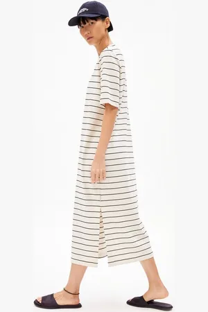 Armedangels Jerseykleid XELINAA FINE STRIPE Damen Heavyweight Jerseykleid aus recyceltem Baumwoll Mix - Verkäufer: