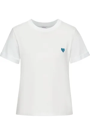 Lascana T-Shirt mit süßer Herz-Stickerei, Kurzarmshirt aus Baumwolle