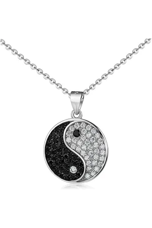Materia Runder Anhänger Damen Yin Yang Zirkonia Weiß Schwarz KA-509, 925 Sterling Silber, rhodiniert - Verkäufer: Schmuck
