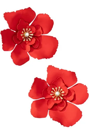 Karma Paar Ohrstecker Damen Blüten Legierung bunt verschiedene Farben Ohrschmuck modern (Blumenohrringe Blumenohrstecker), Damenschmuck Ohrringe Damenohrstecker - Verkäufer: Sanixa