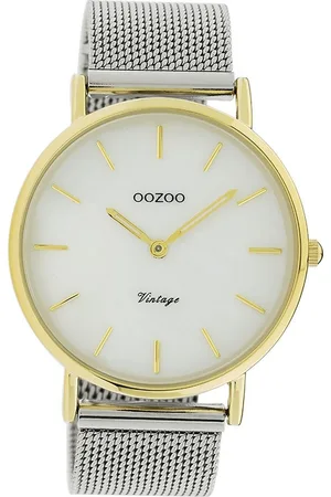 Oozoo Quarzuhr Damen Armbanduhr Vintage Series, (Analoguhr), Damenuhr rund, groß (ca. 40mm) Metallarmband silber - Verkäufer: Fit4Style Silberschmuck - IMPPAC