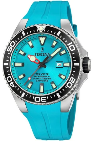 Festina Taucheruhr Diver Collection F20664/5, Armbanduhr, Quarzuhr, Herrenuhr, bis 20bar wasserdicht, Silikonarmband