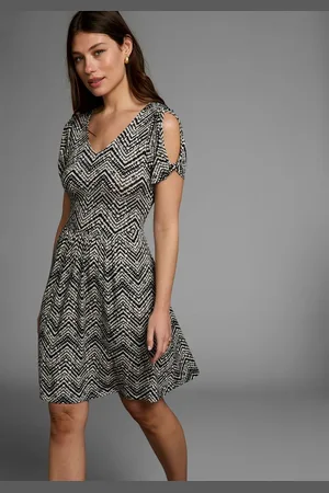 Laura Scott Sommerkleid mit geschlitzten Flügelärmeln & elastischem Bund - NEUE KOLLEKTION