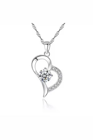 Karma Silberkette Halskette Damen silber 925 mit Anhänger Herz Damenhalskette (Herzanhänger), Damenkette Kette Schmuck Kristalle Geschenk - Verkäufer: Sanixa