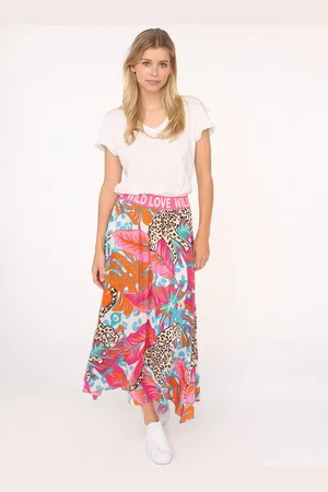 Zwillingsherz Maxirock "Dschungel Leopard" mit farbenfrohem Muster