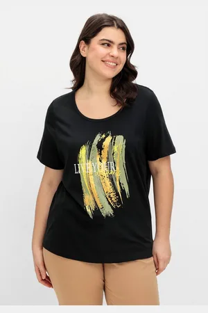Sheego T-Shirt Große Größen mit Frontdruck und Glitzereffekt