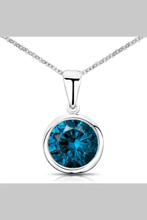 Materia Kristallanhänger Damen Silber Kristall Dunkelblau Ø10mm KA-462, 925 Sterling Silber, rhodiniert - Verkäufer: Schmuck