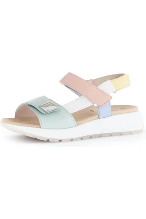 Gabor Keilsandalette, Riemchensandale, Bequemschuh, Sommerschuh mit hübschem Zierknopf