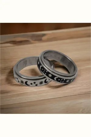 Eyecatcher Fingerring Anti Stress Ring Sonne Mond Sterne Astronomie Anxiety - Verkäufer: