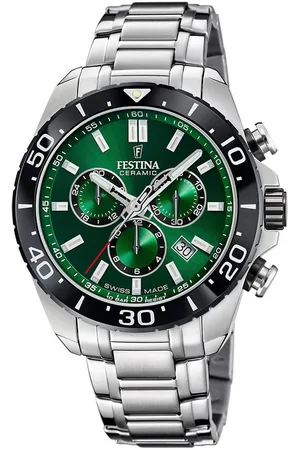 Festina Chronograph Keramik Kollektion F20042/3, Armbanduhr, Quarzuhr, Herrenuhr, Stoppfunktion, Swiss Made