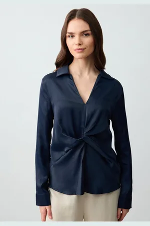 Jimmy Key Blusentop Geweven blauwe blouse - Verkäufer: