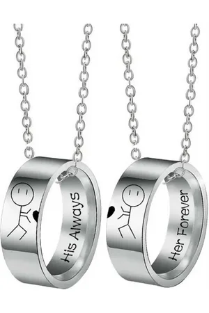 Karma Edelstahlketten-Set Partnerketten Partnerschmuck Halsketten Ringe Paare (Geschenk für Ihn & Sie, 4-tlg., Paarschmuck Verlobung Hochzeit Geburtstag), Ketten Edelstahl Herz Pärchenschmuck Liebe - Verkäufer: Sanixa