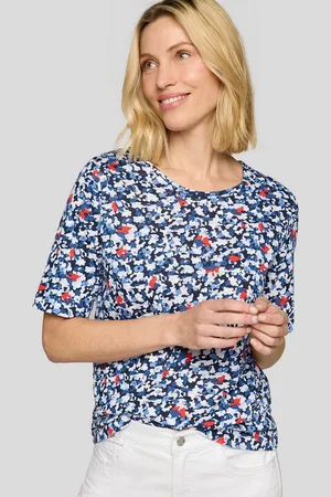 Rabe T-Shirt gemustert und mit Viskose