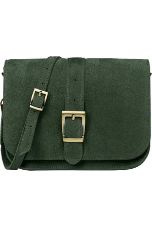 CASPAR Umhängetasche Mittelgroße Veloursleder Damen Tasche - PREMIUM LINE - Modell No.824, Vintage Stil, 100% Echtleder, angenehmer Tragekomfort - Made in Italy - Verkäufer: & SIKORA