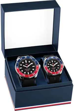 Tommy Hilfiger Quarzuhr OCEANIC GIFT SET 1770030, (Set, 2-tlg., mit süßer Kinderuhr), Armbanduhr, Herrenuhr, Silikonarmband, Ideal auch als Geschenk, analog