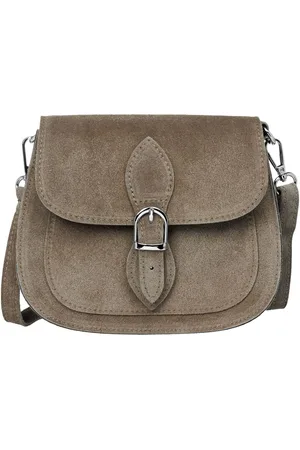 CASPAR Umhängetasche Kompakte Wildleder Damen Handtasche - CLASSIC LINE - Modell No.831, Vintage Stil, 100% Echtleder, angenehmer Tragekomfort - Made in Italy - Verkäufer: & SIKORA