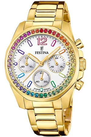 Festina Quarzuhr Chronograph Goldfarben/Regenbogen - Verkäufer: uhrcenter