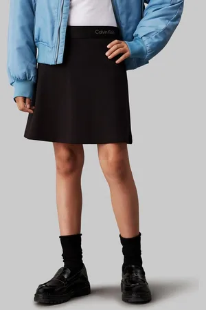 Calvin Klein Minirock LOGO TAPE FLARE PUNTO SKIRT für Kinder bis 16 Jahre, mit elastischem Bund