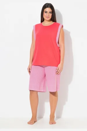 Ulla Popken Pyjama Shorty Zweiteiler Rundhals ärmellos weites Bein - Verkäufer: Popken Fashion Group
